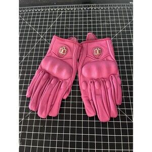 Icon Women’s Pursuit Classic Pink Leather Motorcycle Riding Gloves S Protection
